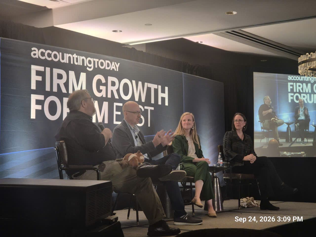 A panel on stage at Accounting Today's Firm Growth Forum East 2026 in Washington, DC