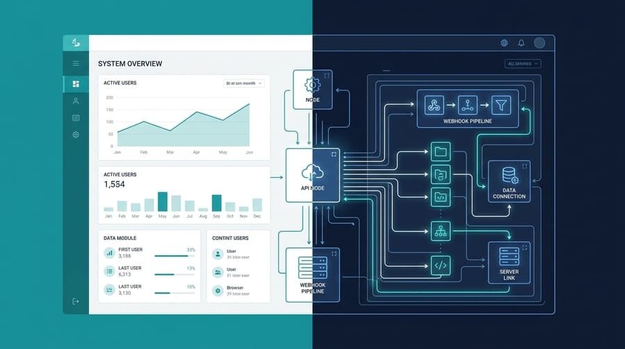 X-ray view of practice management software revealing hidden API infrastructure beneath the surface.